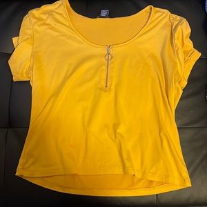 Yellow crop top with zipper